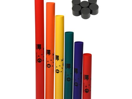 Boomwhackers Pentatonic Set with 6 Octavator Caps Supply