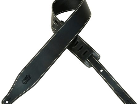 Levy s 2.5  Veg-tan Strap with Cable Stitch in Black Discount