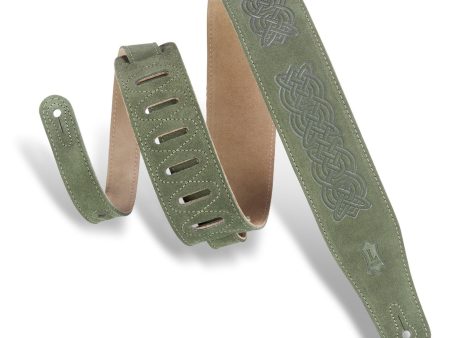 Levy s 2  Suede Strap with Celtic Emboss in Green For Sale