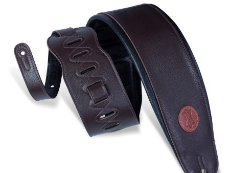 Levy s 4.5  Padded Leather Bass Strap in Dark Brown For Sale