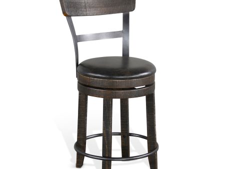 24 H Barstool w  Back & Swivel, Cushion Seat Sale