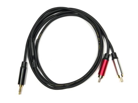 ABT ABT-AC035M 3.5mm Male to 2 x RCA Male Audio Cable 2 Meters Online now