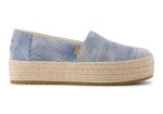 Valencia Platform Espadrille - Pastel Blue Novelty Denim For Discount