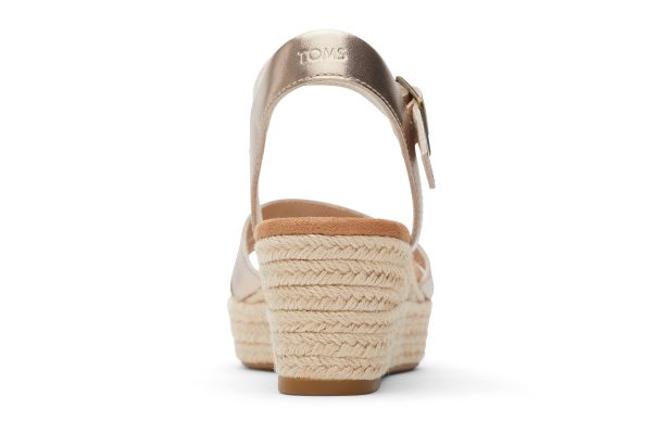 Audrey Espadrille Sandal - Light Gold Metallic Leather Hot on Sale