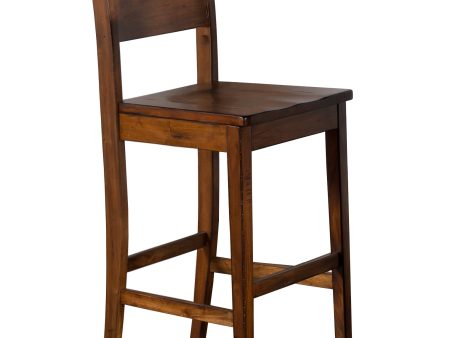 30”H Tuscany Ladderback Barstool w  Wood Seat For Discount