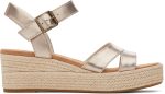 Audrey Espadrille Sandal - Light Gold Metallic Leather Hot on Sale