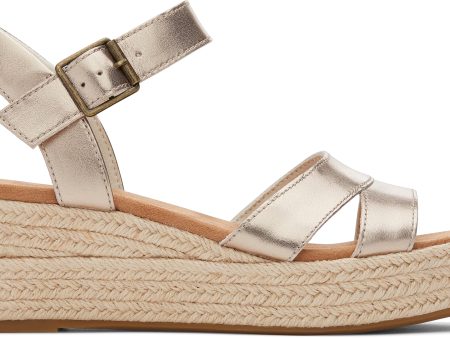 Audrey Espadrille Sandal - Light Gold Metallic Leather Hot on Sale