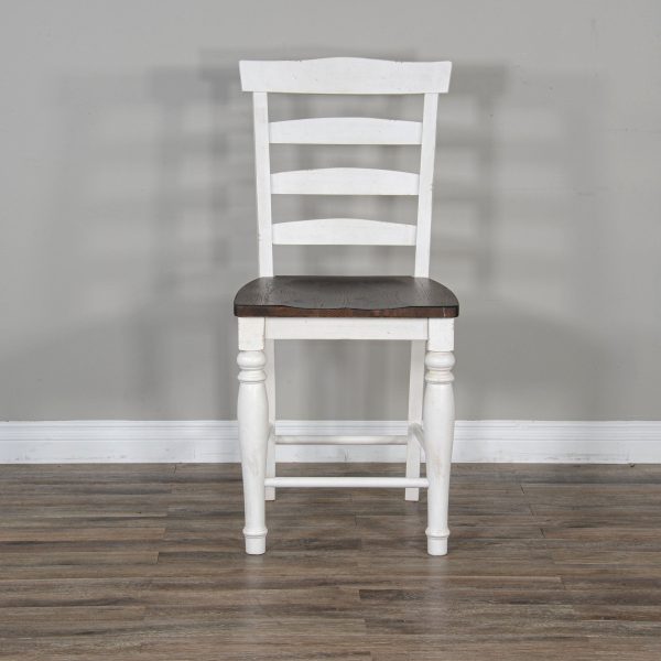 24”H Bourbon County Ladderback Barstool w  Wood Seat Hot on Sale