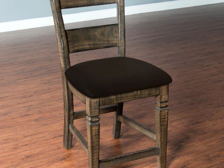 24”H Homestead Ladderback Barstool w  Cushion Seat on Sale