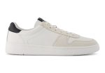 TRVL Lite Court Sneaker - White Black Leather Suede For Discount