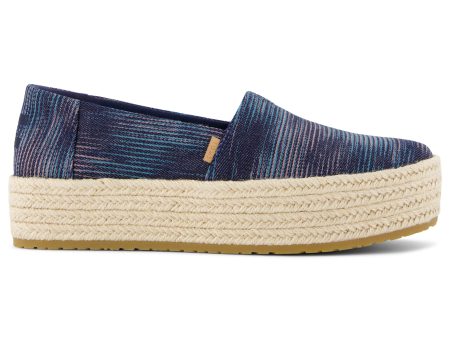 Valencia Platform Espadrille - Navy Novelty Denim Supply