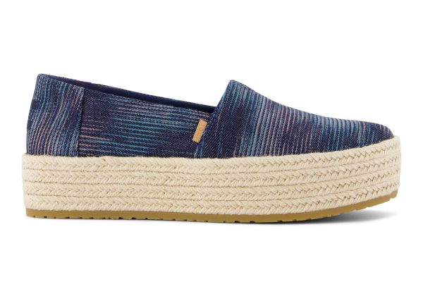 Valencia Platform Espadrille - Navy Novelty Denim Supply