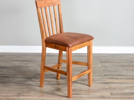 Sedona 24 H Slatback Barstool, Cushion Seat Discount