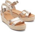 Audrey Espadrille Sandal - Light Gold Metallic Leather Hot on Sale