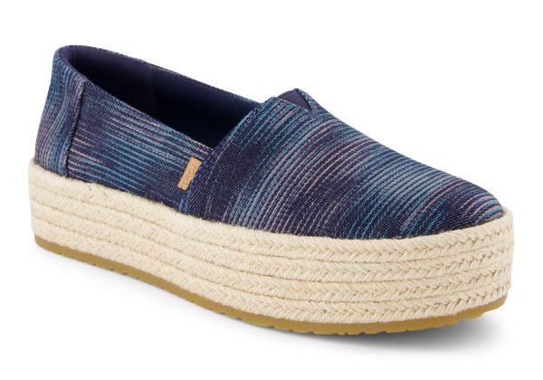 Valencia Platform Espadrille - Navy Novelty Denim Supply