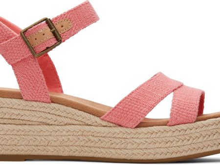 Audrey Espadrille Sandal - Shell Pink Metallic Linen Stripe Discount