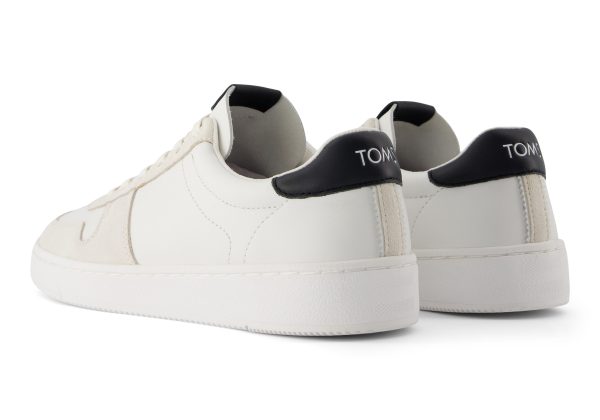 TRVL Lite Court Sneaker - White Black Leather Suede For Discount