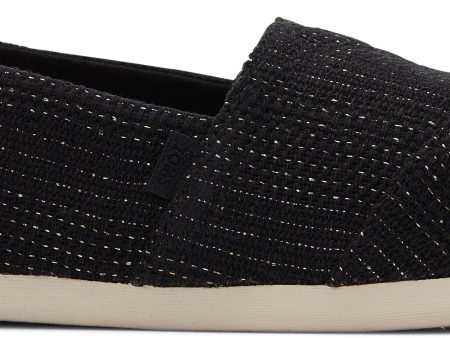 Women s Alpargata Classic - Black Metallic Linen Stripe Discount