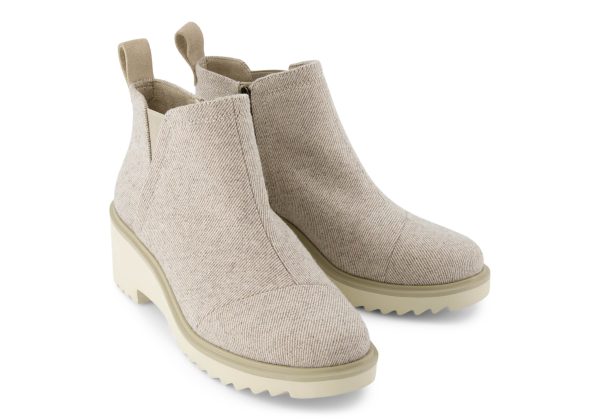 Maude Ankle Boot - Natural Shimmer Twill Discount