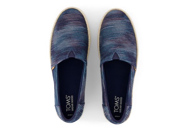 Valencia Platform Espadrille - Navy Novelty Denim Supply