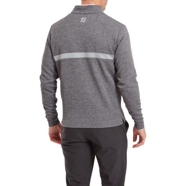 FootJoy Inset Stripe Chillout Pullover - Heather Gravel Heather Cliff Grey Online Hot Sale