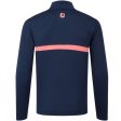 FootJoy Inset Stripe Chillout Pullover - Navy Coral Red Supply