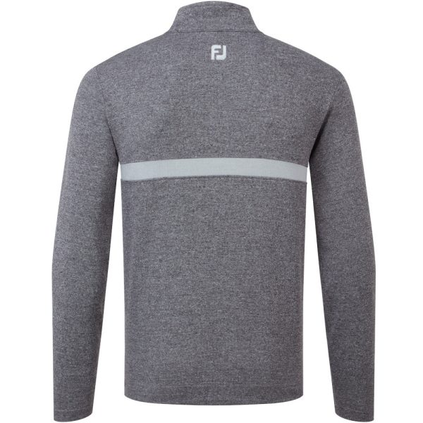 FootJoy Inset Stripe Chillout Pullover - Heather Gravel Heather Cliff Grey Online Hot Sale