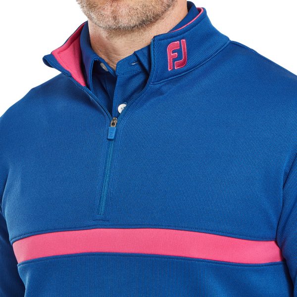 FootJoy Inset Stripe Chillout Pullover - Deep Blue Berry Online Hot Sale